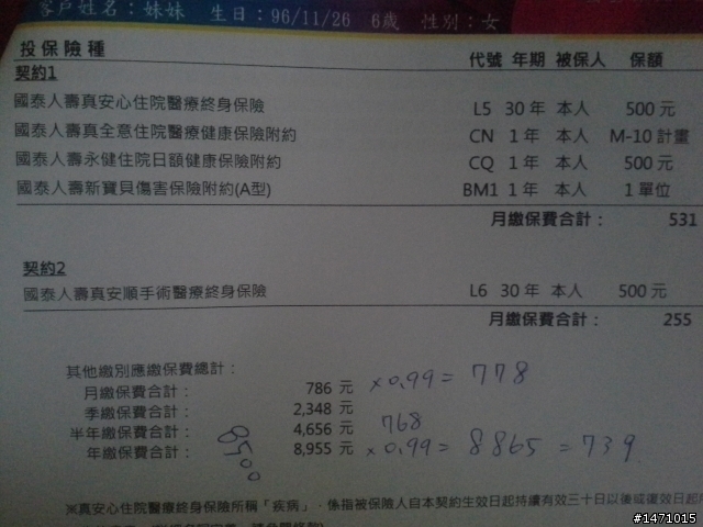 請幫我看一下這投保內容可以嗎？