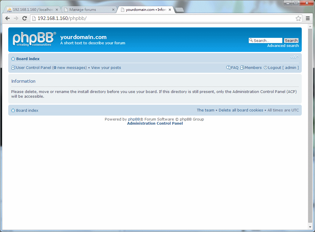 HHVM / Nginx / phpMyAdmin / phpBB3 安裝實測