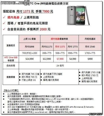 各家電信M8資費一覽