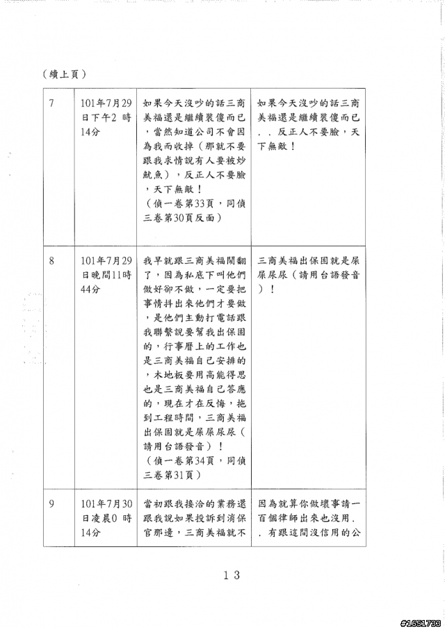 三商美福愛擺爛還愛告人(今天4/7上蘋果新聞了)