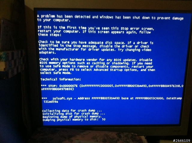 求救：請問Win7出現藍屏