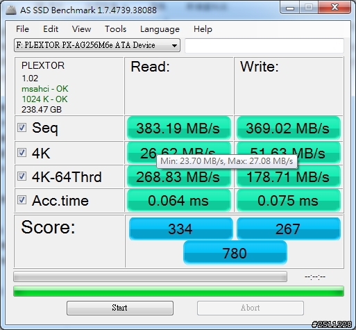0到770只需一秒PLEXTOR M6e 256GB體驗分享