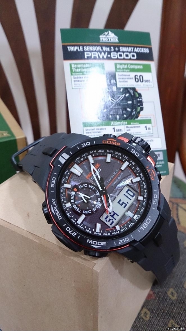 分享：2014 全新 PRO TREK PRW-6000 黑橘登山錶