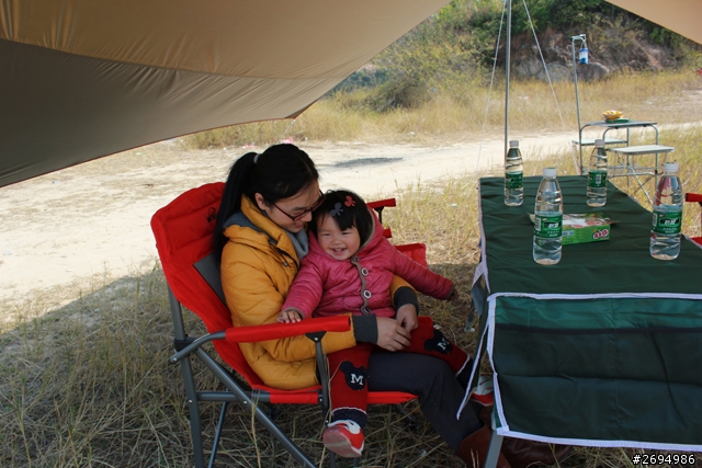 在廈門露營，帳篷給力