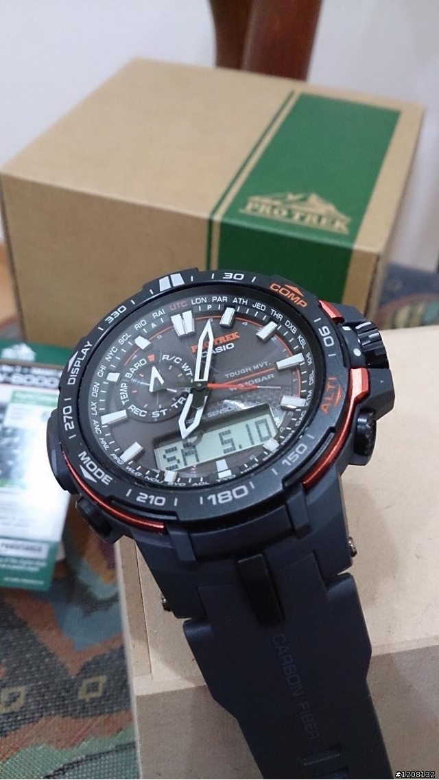 分享：2014 全新 PRO TREK PRW-6000 黑橘登山錶