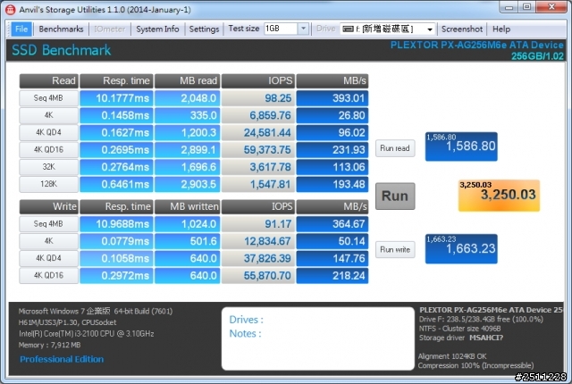 0到770只需一秒PLEXTOR M6e 256GB體驗分享