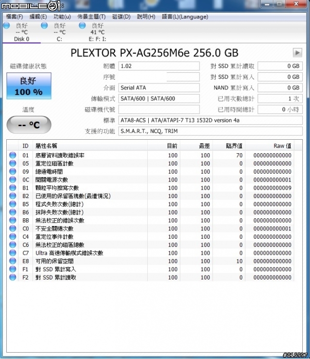 極速狂飆 M6e PCIe SSD 256G 參加Plextor M6系列SSD試用活動分享