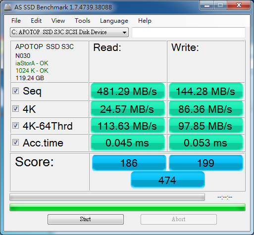 Apotop S3C 128GB SSD 簡測