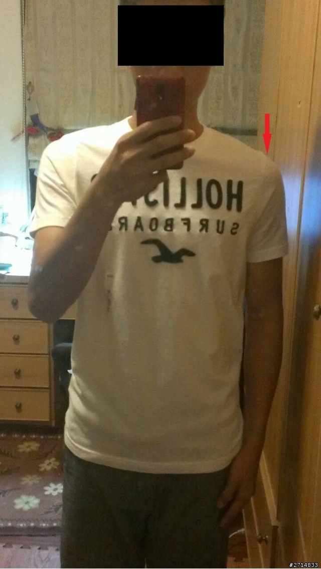 想請問hollister的Tshirt肩線問題