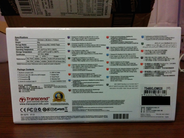 創見 jetdrive 480g ssd for MacBook air 2011 (開箱文) 與後續使用心得