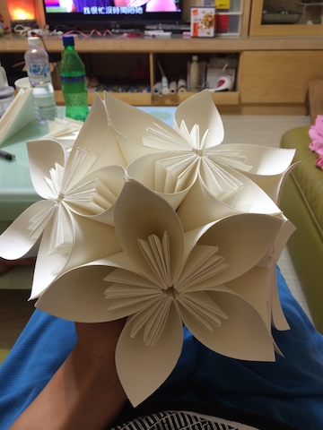 大家一起來摺紙紙吧  非常令人喜愛的十二面花！！！！！！