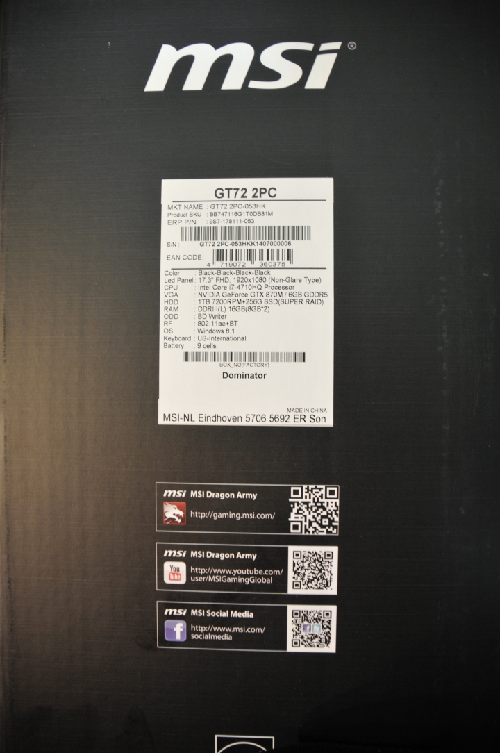 MSI GT72 Dominator 2PC 開箱