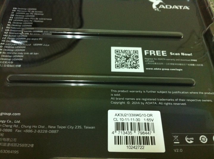 紅色三倍速！ADATA XPG DDR3 2133 4G*2超頻記憶體