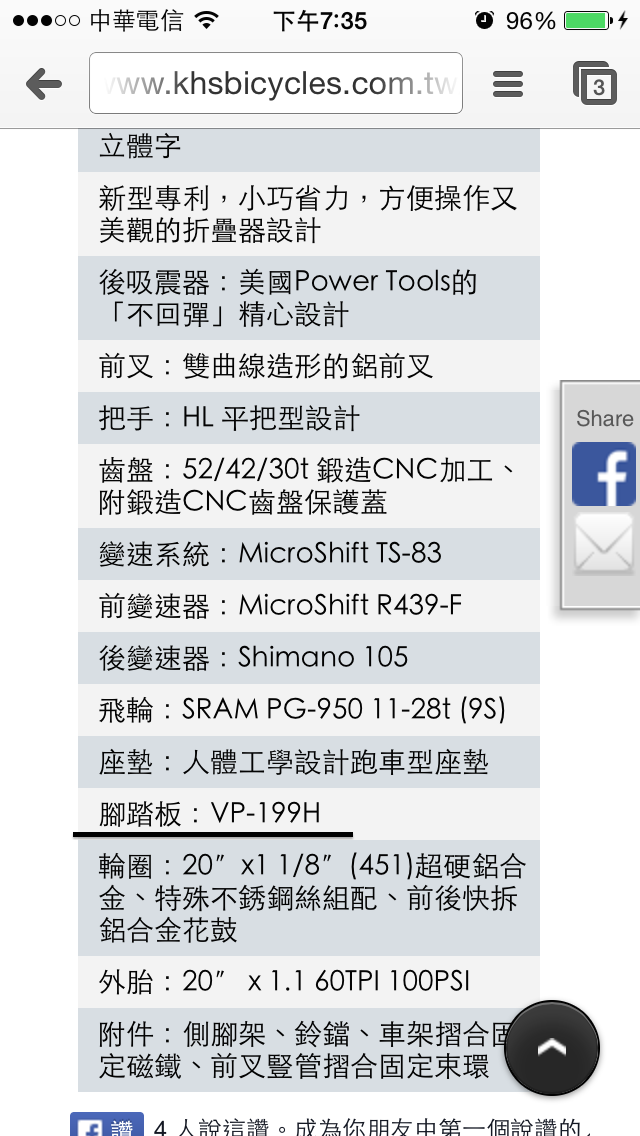 KHS T3F的車友 你們原廠踏板是什麼型號的？
