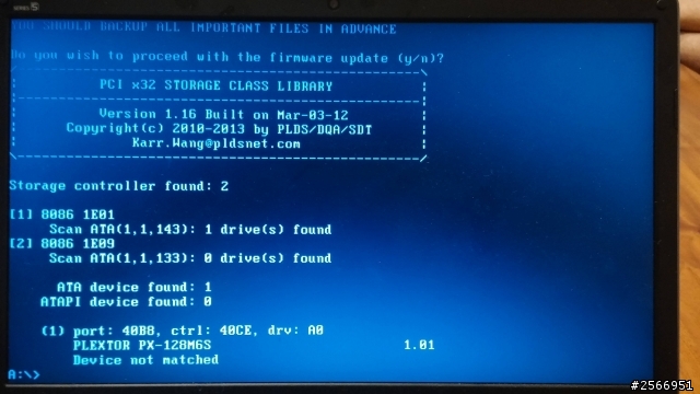 PLEXTOR M6S 韌體更新問題 (AHCI 和 IDE 都無法更新)