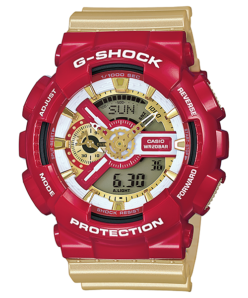 有關 G-SHOCK 型號 : GA-110CS-4A (紅X金)鋼鐵人