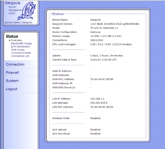 TPLINK WDR3500 Gargoyle Router Firmware