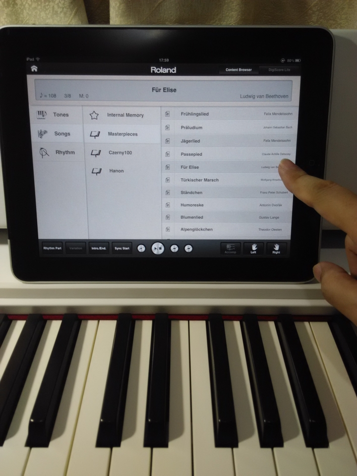 Roland 數位鋼琴 與 iPad 連接成功!