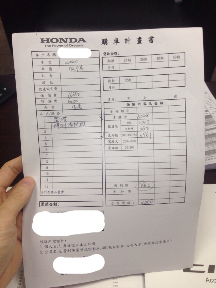 civic9.5 1.8 VTI 菜單 請各位先進幫我看一下這樣是否OK?