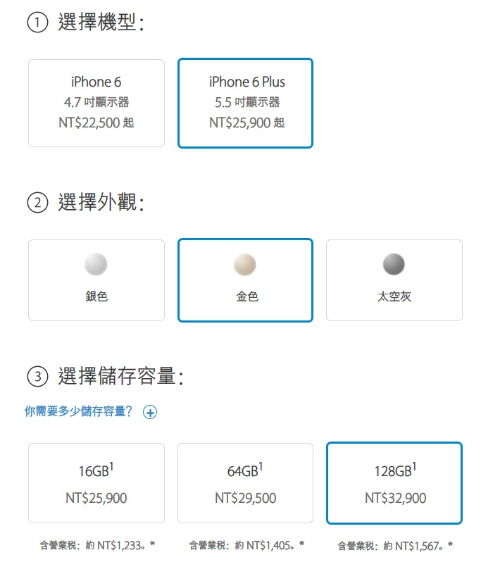 官網正確 iPhone 6 / 6 Plus 空機 售價公佈 （台灣價錢）