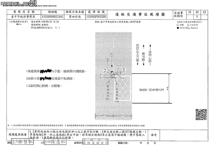 調解會時，對方堅持警方的車禍的初步鑑定表不完整....