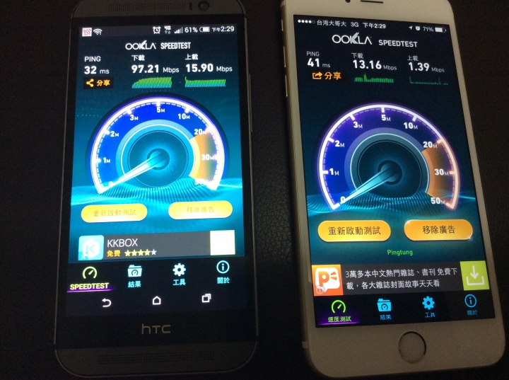 分享4g iphone 6 plus vs 3g htc m8