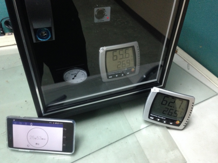 防潮箱-乾燥劑與晶片式除濕過程實際紀錄。