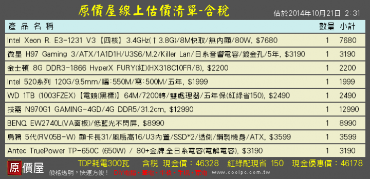 i5 4690K +Z97 還是 e3 + H97