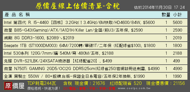 第一次組電腦 預算20~25K