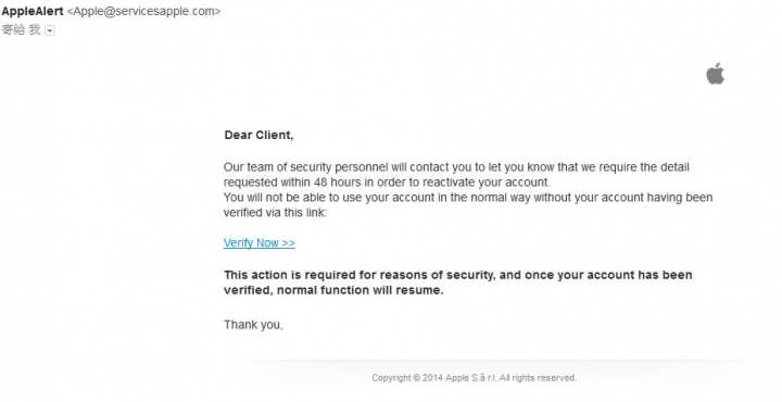 Alert about your Apple account????