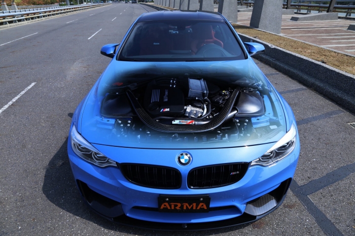 F82 M4 with Akrapovic exhaust & ARMA air intake