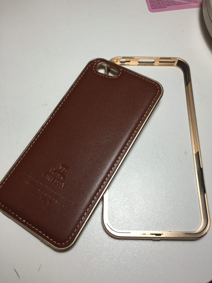 （純分享）Iphone6 太空鋁 + 義大利真皮背蓋保護殼