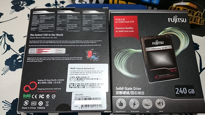 [開箱][測試]強效耐操！平價SLC SSD Fujitsu FSX 240GB×2 單顆與陣列效能測試
