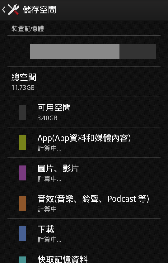 儲存空間不足提醒 （已解決！！