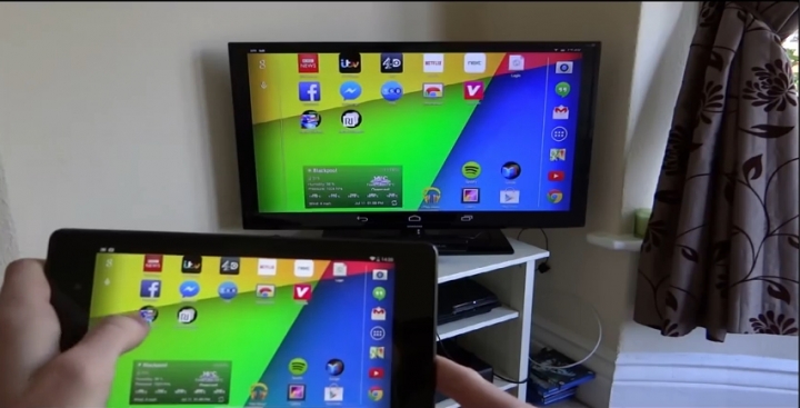 為什麼我的 NEXUS 7 2013 使用CHROMECAST的鏡像無法塞滿畫面