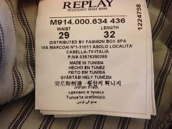[分享] HYSTERIC GLAMOUR SP加工 小格子破壞 + REPLAY ANBASS 634 436 Slim Fit