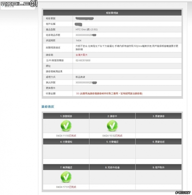 104年起M7過保紫光鏡頭,HTC不再免費維修了!!(1/6更新官方報價)