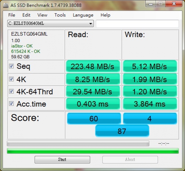 EZLINK SIGMA 64G 寫入速度異常