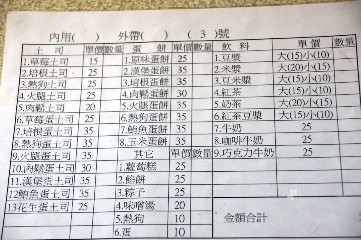[新營區] 文化街 無名吐司．蛋餅攤