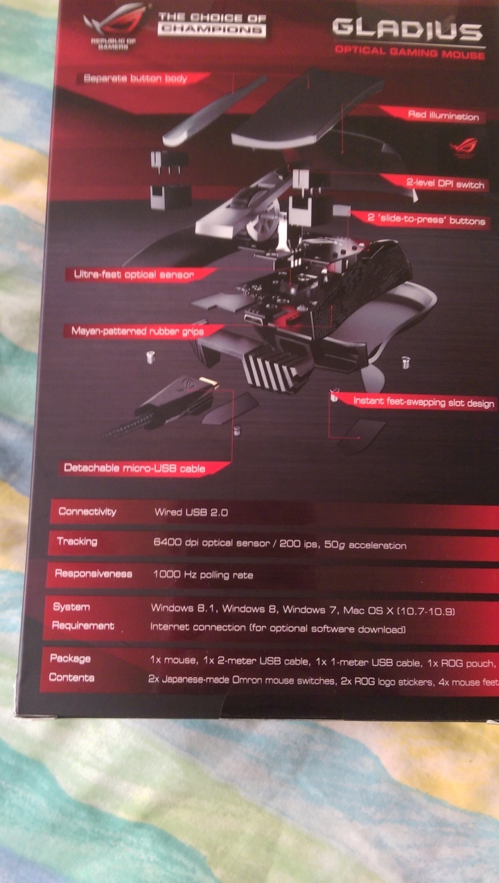 [開箱] ASUS ROG GLADIUS 電競滑鼠