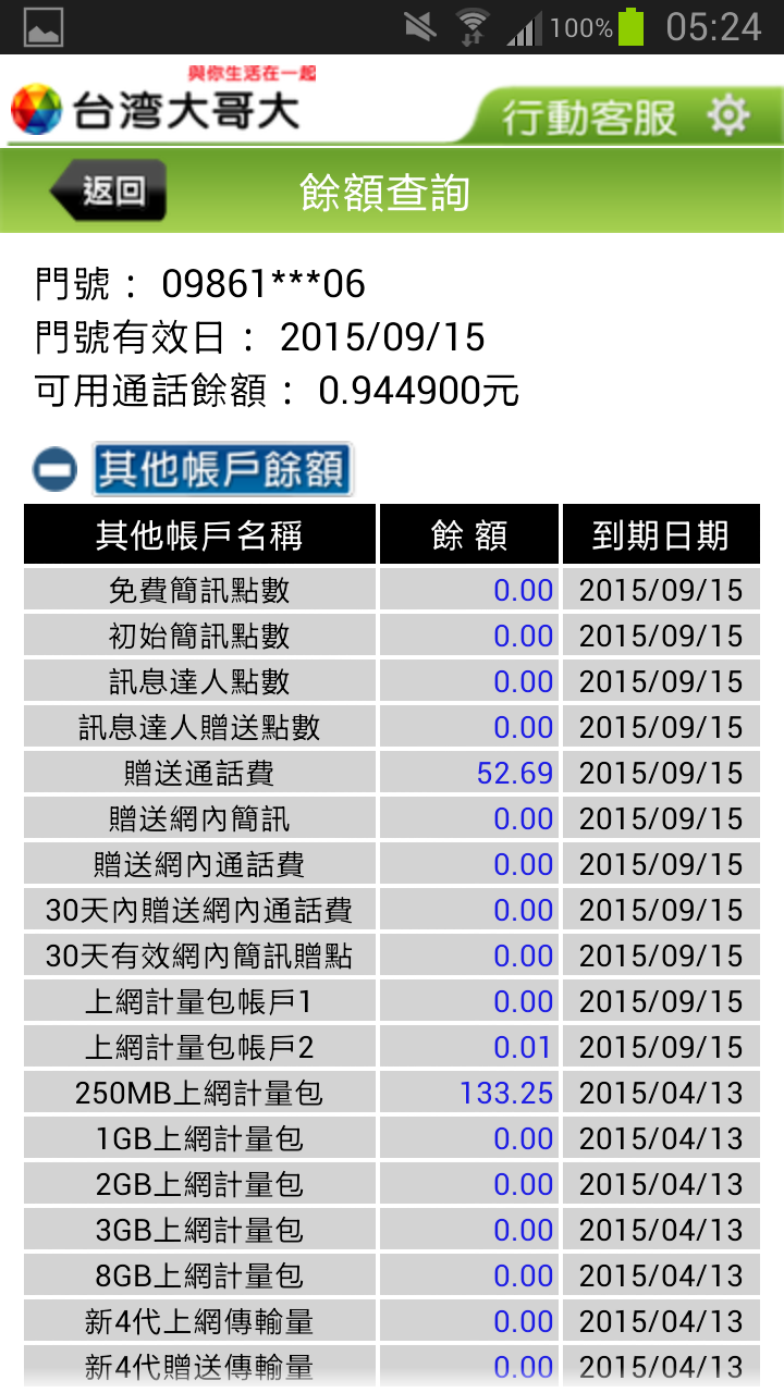 中華電信有可以查尋預付卡餘額的app軟體嗎？