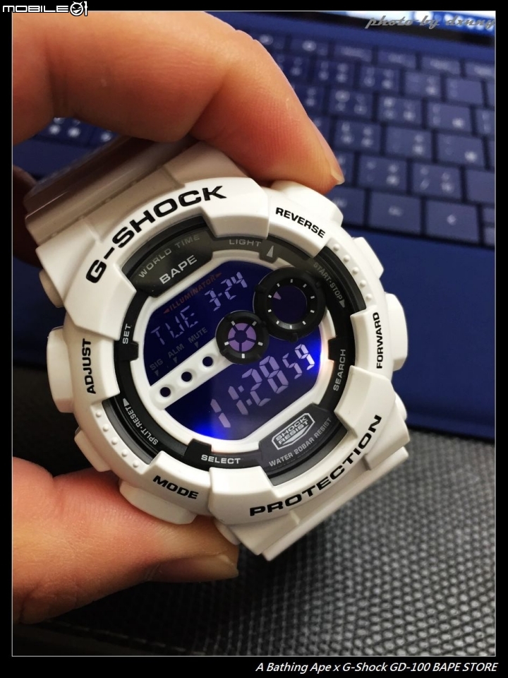 [開箱] A Bathing Ape x G-Shock GD-100 雪白猿