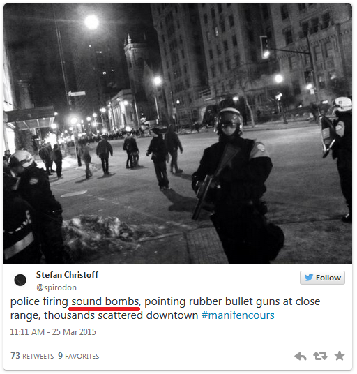 看看加拿大警察如何對付學運