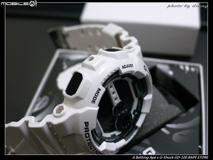 [開箱] A Bathing Ape x G-Shock GD-100 雪白猿