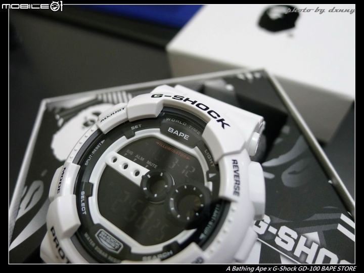 [開箱] A Bathing Ape x G-Shock GD-100 雪白猿