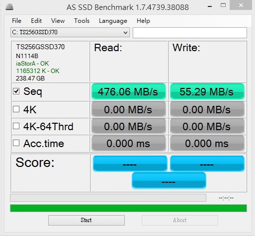 UX303LN 安裝 創見370 256G SSD 寫入很慢