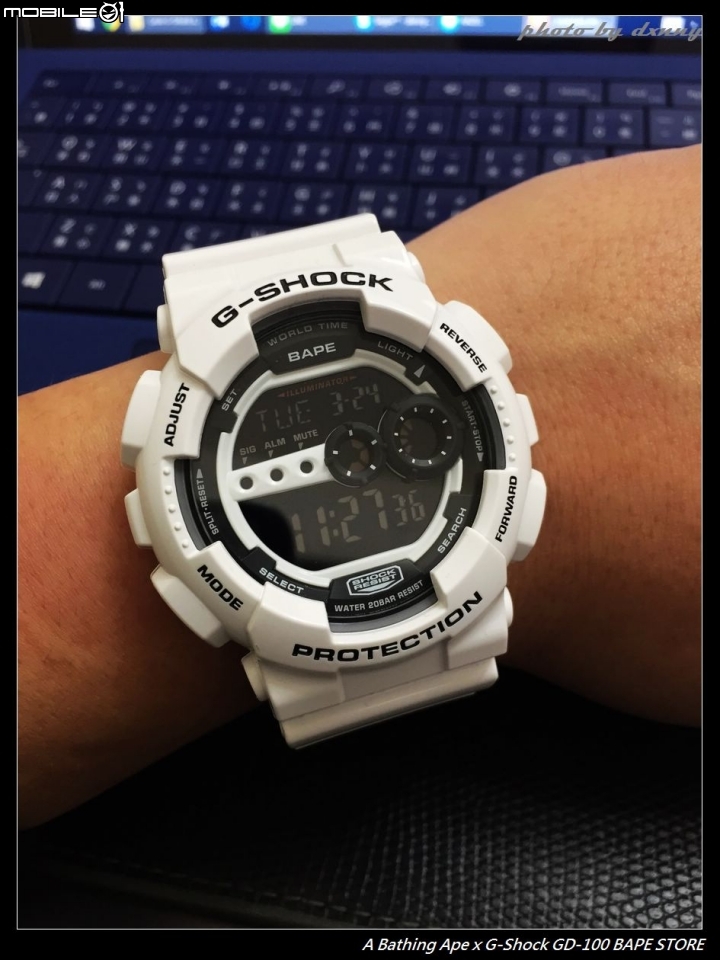 [開箱] A Bathing Ape x G-Shock GD-100 雪白猿