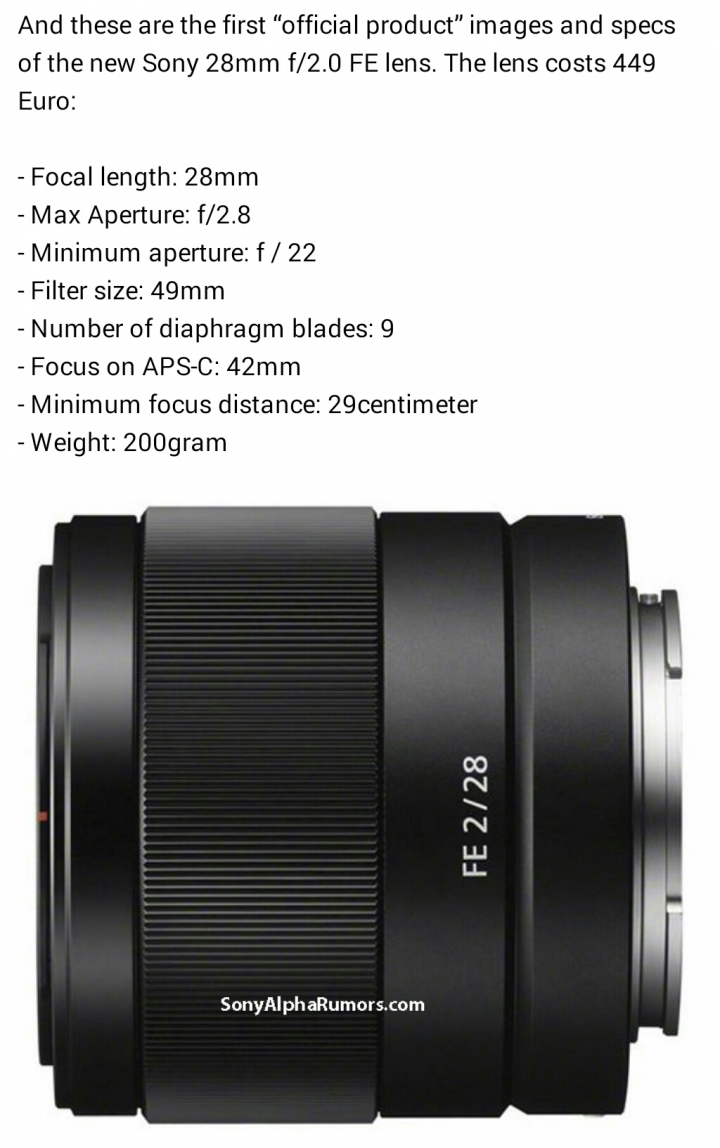 Sony FE 24-240mm... 3月12出貨... (及FE新鏡討論)