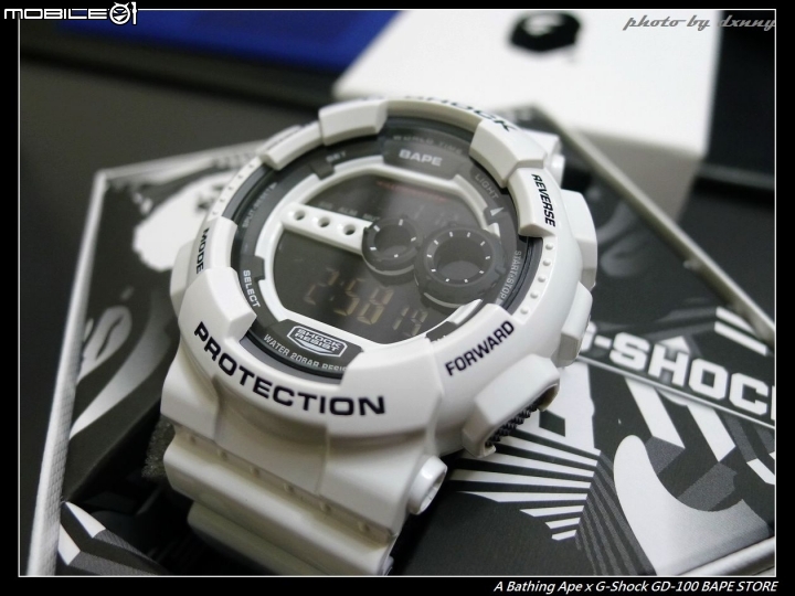 [開箱] A Bathing Ape x G-Shock GD-100 雪白猿