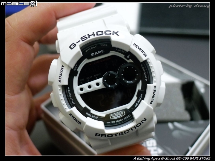 [開箱] A Bathing Ape x G-Shock GD-100 雪白猿